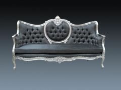  DCSC60S Tete-a -Tete Sofa in Silver with Grey Dupion Silk