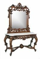 B50 Scroll Console table finished in a light