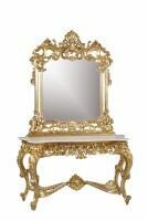 B51 Scroll Console table finished in Gold leaf