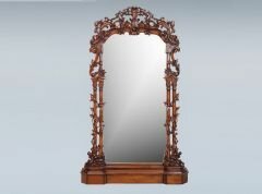 C21- Huge Floor Standing Mirror In Mahogany