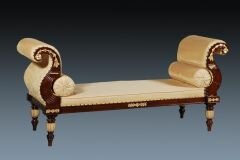C67 Regency Three Seat Chaise in Walnut Finish
