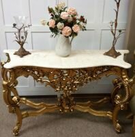 DCC09 Ornate Console Table with Marble Top 