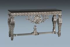 E 5 Regal Console Table in Silver Leaf