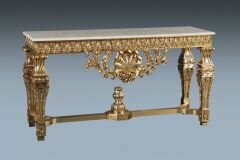 E 6 Regal Console Table in Gold Leaf
