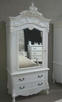FW5000-03 Single Door Mirrored Armoire with Two Drawers