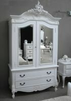 Fw5000-04 2 Door Mirrored Armoire with 2 Drawers