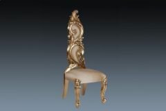 Gold Scroll Upholstered Chair
