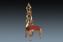 Gold Scroll chair with Red Silk
