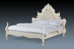 IV01-06 Upholstered Josephine Bed In Ivory Finish