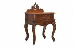 Lpc07-02 (Left) French Carved Flower Bedside 