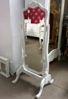 Lpw04-01 French Carved Flower Cheval Mirror 