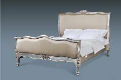 SG01-05 Venise Upholstered Bed In Muted Silver Finish