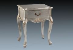 SG02-03 Josephine Bedside Table in Muted Silver Finish