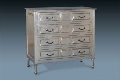SG03-03 Regence Four Drawer Chest In Muted Silver Finish