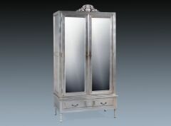 SG05-01 Regence Armoire With Drawer In Muted Silver Finish