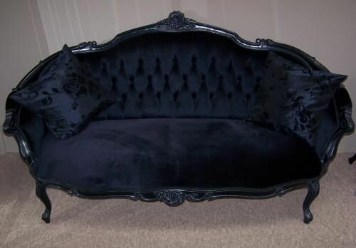 Velvet covered Noir Sofa