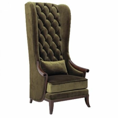 Porter/Gate keepers Chair in Green Velvet with Bolster Cushion