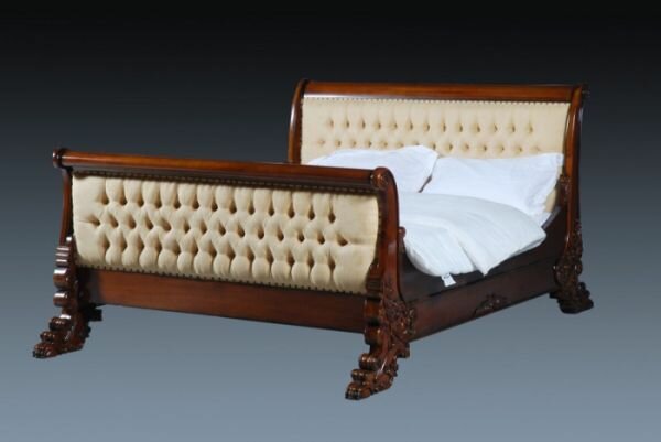 C68 Mahogany sleigh bed