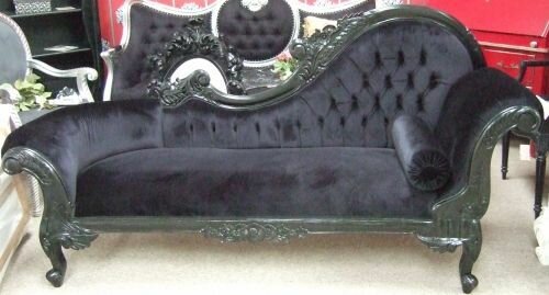 Noir Sofa Chaise (Flower Carved)