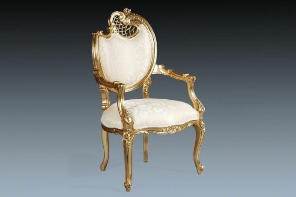 Baroque Harp Armchair(Cream Fabric)
