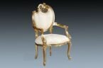 Baroque Harp Armchair(Cream Fabric)