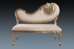 Gold and Cream Harp Love seat/Bench