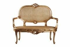 Gold Rattan Louis Sofa