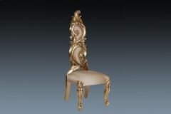 Gold Scroll Upholstered Chair