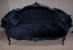 Velvet covered Noir Sofa