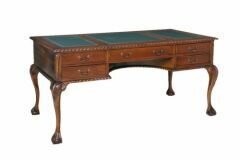 B20 Chippendale 5 drawer desk with leather top