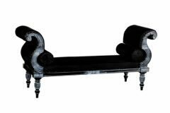 C6 Regency Three Seat Chaise in antique black