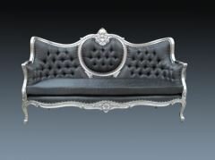  DCSC60S Tete-a -Tete Sofa in Silver with Grey Dupion Silk
