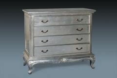SG03-01 Josephine Four Drawer Chest In Muted Silver Finish